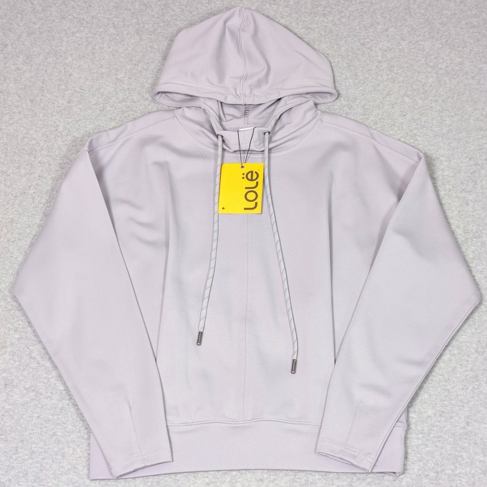 Lole Mindset Pullover Hoodie Womens Size Small Drawstring Pockets Iris New